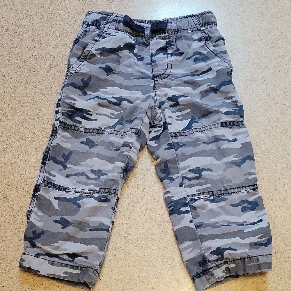 Gymboree Urban Camouflage Gray Black Casual Bottoms With Inside Lining 18-24MO
